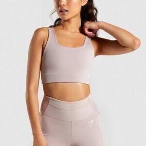 Gymshark Dreamy Sports Bra XS Taupe Mauve Removable Cups